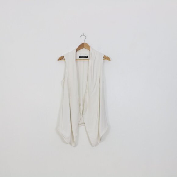 *Zara White Long Waterfall Vest - Picture 2 of 4